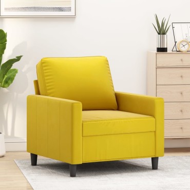 vidaXL Πολυθρόνα Κίτρινο Βελούδινη 78x77x80cm 1 τεμ. Γωνιακός