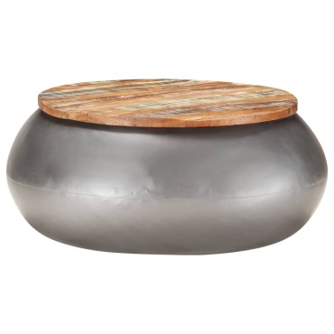 vidaXL Τραπεζάκι Σαλονιού Γκρι 68x68x30cm Μασίφ Ανακυκλωμένο Ξύλο 1 τεμ.