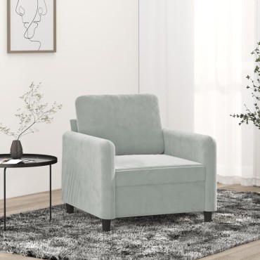 vidaXL Πολυθρόνα Ανοιχτό Γκρι Βελούδινη 78x77x80cm 1 τεμ. Γωνιακός