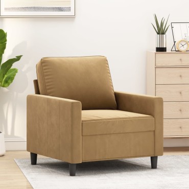 vidaXL Πολυθρόνα Καφέ Βελούδινη 78x77x80cm 1 τεμ. Γωνιακός