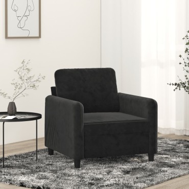 vidaXL Πολυθρόνα Μαύρη Βελούδινη 78x77x80cm 1 τεμ. Γωνιακός