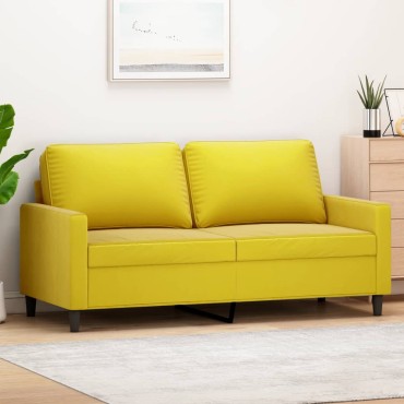vidaXL Καναπές Διθέσιος Κίτρινος Βελούδινος 158x77x80cm 1 τεμ.