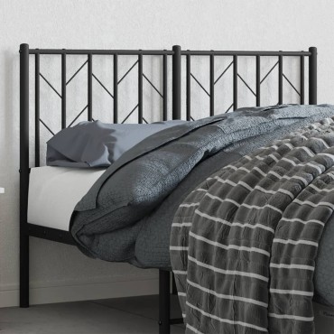 vidaXL Κεφαλάρι Μαύρο Μεταλλικό 125x3x90cm 1 τεμ.