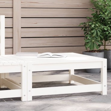 vidaXL Υποπόδιο Κήπου Λευκό 70x70x30cm από Μασίφ Ξύλο Πεύκου 1 τεμ. Γωνιακός