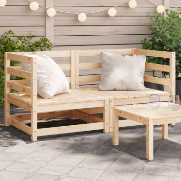 vidaXL Καναπέδες Κήπου Γωνιακοί 2 τεμ. 70x70x67cm Μασίφ Ξύλο Πεύκου