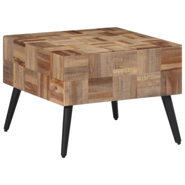 vidaXL Τραπεζάκι Σαλονιού Γκρι 55x55x40cm Μασίφ Ανακυκλωμένο Ξύλο Teak 1 τεμ.