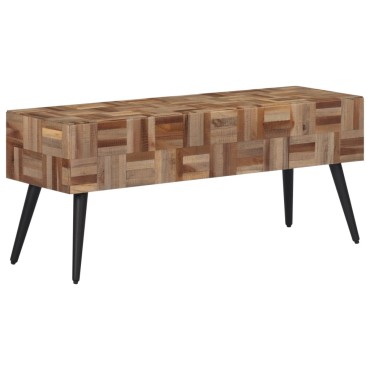 vidaXL Πάγκος 110x35x45cm από Μασίφ Ανακυκλωμένο Teak