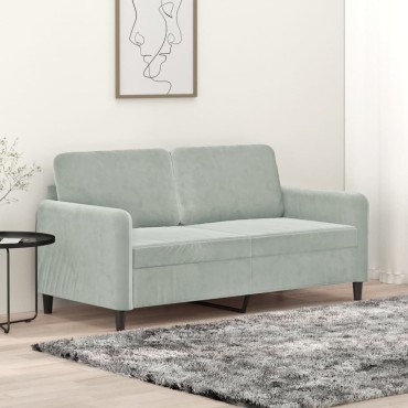vidaXL Καναπές Διθέσιος Ανοιχτό Γκρι Βελούδινος 158x77x80cm 1 τεμ.