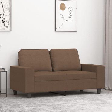 vidaXL Καναπές Διθέσιος Καφέ Υφασμάτινος 154x77x80cm 1 τεμ.