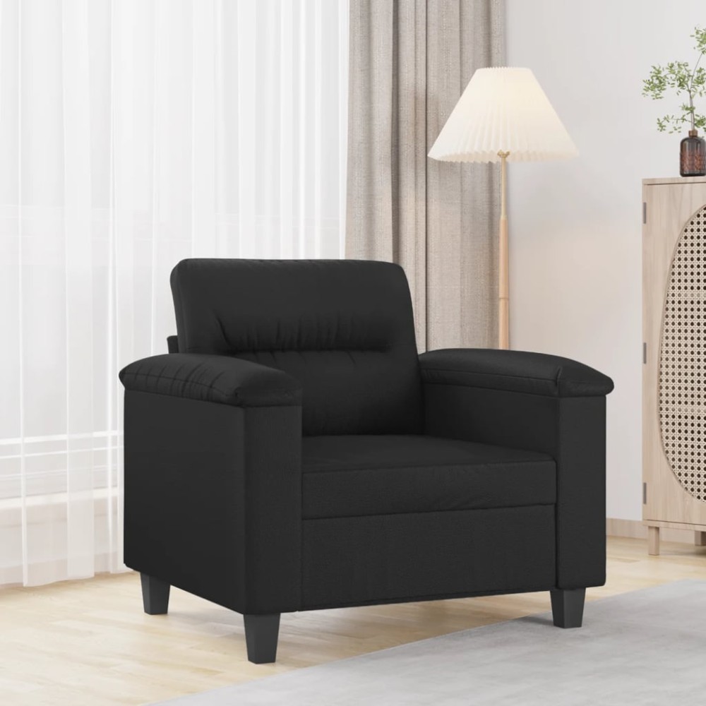 vidaXL Πολυθρόνα Μαύρη από Συνθετικό Δέρμα 90x77x80cm 1 τεμ. Γωνιακός