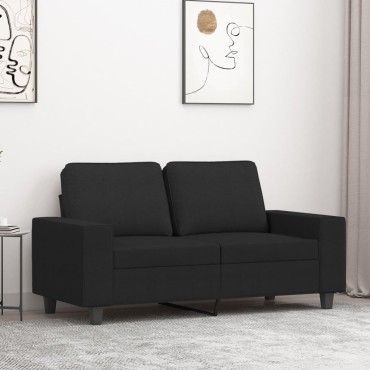 vidaXL Καναπές Διθέσιος Μαύρο Υφασμάτινος 154x77x80cm 1 τεμ.