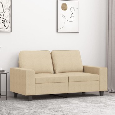 vidaXL Καναπές Διθέσιος Κρεμ Υφασμάτινος 154x77x80cm 1 τεμ.