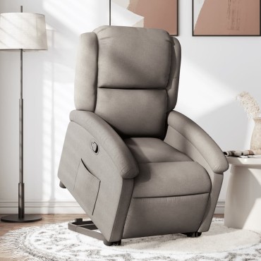 vidaXL Πολυθρόνα Ανακλινόμενη με Ανύψωση Χρώμα Taupe Υφασμάτινη 71x86,5x99,5cm 1 τεμ.
