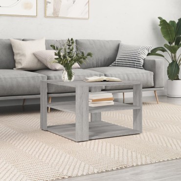 vidaXL Τραπεζάκι Σαλονιού Γκρι Sonoma59,5x59,5x40cm Επεξεργασμένο Ξύλο 1 τεμ.