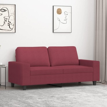 vidaXL Καναπές Διθέσιος Μπορντό Υφασμάτινος 174x77x80cm 1 τεμ.