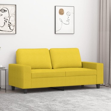vidaXL Καναπές Διθέσιος Ανοιχτό Κίτρινο Υφασμάτινος 174x77x80cm 1 τεμ.