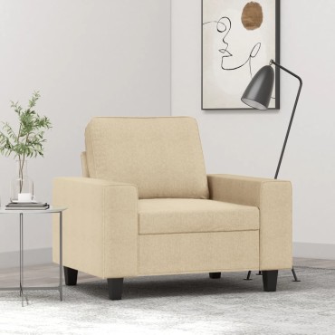 vidaXL Πολυθρόνα Κρεμ Υφασμάτινη 94x77x80cm 1 τεμ. Γωνιακός