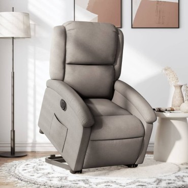 vidaXL Πολυθρόνα Ηλεκτρική Ανακλ.Taupe Υφασμάτινη 71x86,5x99,5cm 1 τεμ.