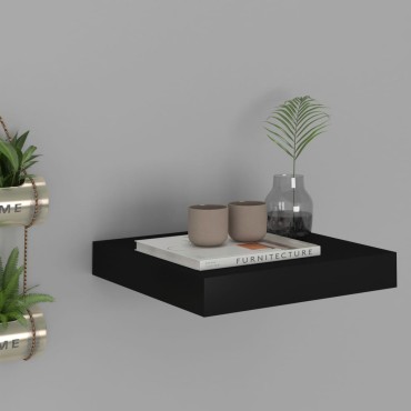 vidaXL Ράφι Τοίχου Μαύρο 23x23,5x3,8cm MDF 1 τεμ.