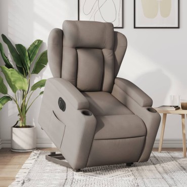vidaXL Πολυθρόνα Ηλεκτρική Ανακλ.Taupe Υφασμάτινη 77x94,5x100cm 1 τεμ.
