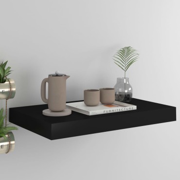 vidaXL Ράφι Τοίχου Μαύρο 40x23x3,8cm MDF 1 τεμ.