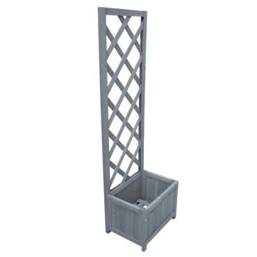 vidaXL Γλάστρα με Καφασωτό 40 x 30 x 135 εκ. από Μασίφ Ξύλο Ελάτης