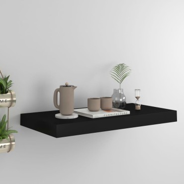 vidaXL Ράφι Τοίχου Μαύρο 50x23x3,8cm MDF 1 τεμ.