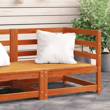 vidaXL Καναπές Κήπου Γωνιακός Καφέ 70x70x67cm από Μασίφ Ξύλο Πεύκου 1 τεμ.