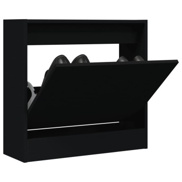 vidaXL Παπουτσοθήκη Μαύρη 60x21x57cm από Επεξεργασμένο Ξύλο