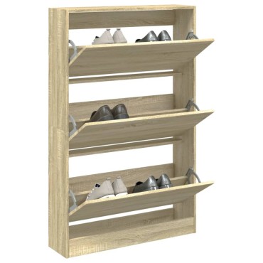 vidaXL Παπουτσοθήκη Sonoma Δρυς 80x21x125,5cm από Επεξεργασμένο Ξύλο