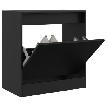 vidaXL Παπουτσοθήκη Μαύρη 60x34x63,5cm από Επεξεργασμένο Ξύλο