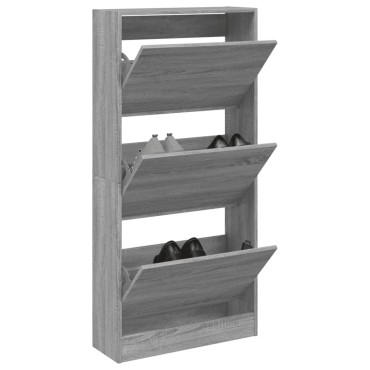 vidaXL Παπουτσοθήκη Γκρι Sonoma 60x21x125,5cm από Επεξεργ. Ξύλο