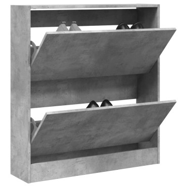 vidaXL Παπουτσοθήκη Γκρι Σκυροδέματος 80x21x87,5cm Επεξεργασμένο Ξύλο