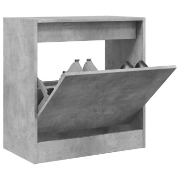 vidaXL Παπουτσοθήκη Γκρι Σκυροδέματος 60x34x63,5cm Επεξεργασμένο Ξύλο