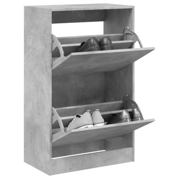vidaXL Παπουτσοθήκη Γκρι Σκυροδέματος 60x34x96,5cm Επεξεργασμένο Ξύλο