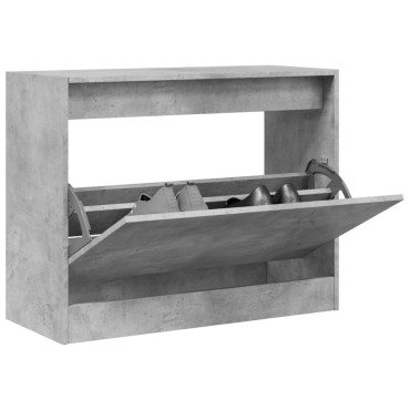 vidaXL Παπουτσοθήκη Γκρι Σκυροδέματος 80x34x63cm Επεξεργασμένο Ξύλο