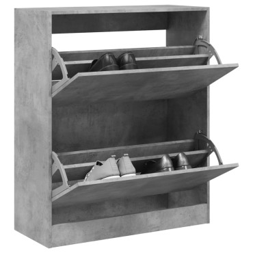 vidaXL Παπουτσοθήκη Γκρι Σκυροδέματος 80x34x96,5cm Επεξεργασμένο Ξύλο
