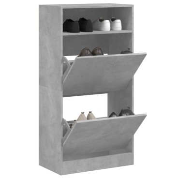 vidaXL Παπουτσοθήκη Γκρι Σκυροδέματος 60x34x116cm Επεξεργασμένο Ξύλο