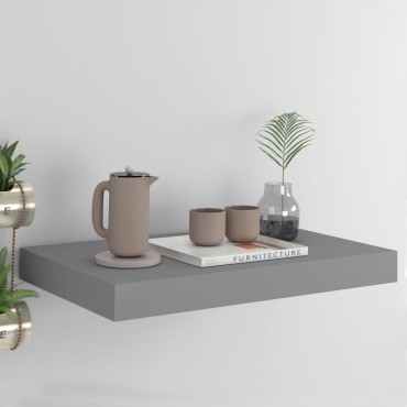 vidaXL Ράφι Τοίχου Γκρι 40x23x3,8cm MDF 1 τεμ.