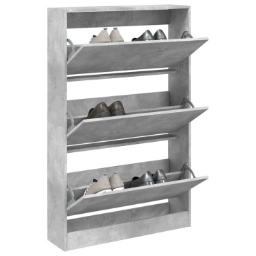 vidaXL Παπουτσοθήκη Γκρι Σκυροδέματος80x21x125,5cm Επεξεργασμένο Ξύλο