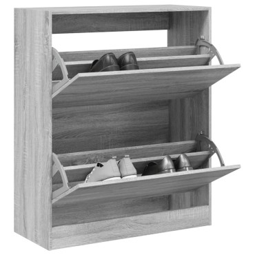 vidaXL Παπουτσοθήκη Γκρι Sonoma 80x34x96,5cm από Επεξεργ. Ξύλο