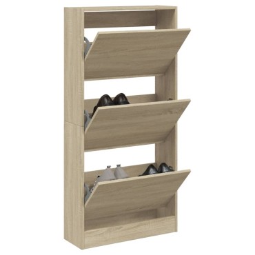 vidaXL Παπουτσοθήκη Sonoma Δρυς 60x21x125,5cm από Επεξεργασμένο Ξύλο