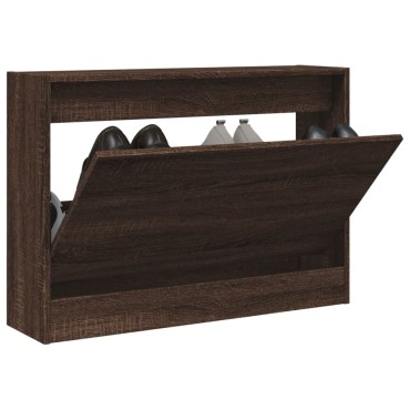 vidaXL Παπουτσοθήκη Καφέ Δρυς 80x21x57cm από Επεξεργασμένο Ξύλο