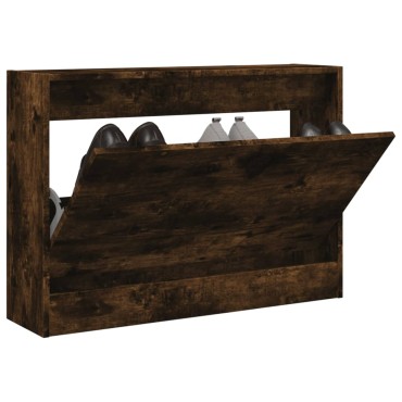 vidaXL Παπουτσοθήκη Καπνιστή Δρυς 80x21x57cm από Επεξεργασμένο Ξύλο