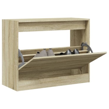 vidaXL Παπουτσοθήκη Sonoma Δρυς 80x34x63cm από Επεξεργασμένο Ξύλο