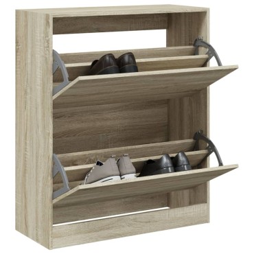 vidaXL Παπουτσοθήκη Sonoma Δρυς 80x34x96,5cm από Επεξεργασμένο Ξύλο