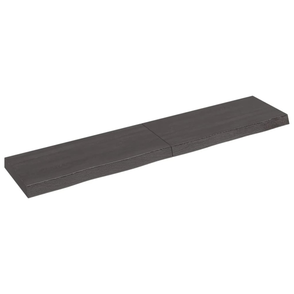 vidaXL Ράφι Τοίχου Σκούρο Καφέ 140x30x(2-6)cm Επεξ. Μασίφ Ξύλο Δρυός 1 τεμ.
