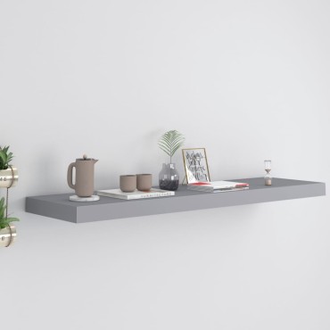 vidaXL Ράφι Τοίχου Γκρι 90x23,5x3,8cm MDF 1 τεμ.