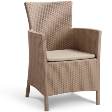 Keter Πολυθρόνα Τραπεζαρίας Κήπου Iowa Χρώμα Cappuccino 60x62x89cm 1 τεμ.