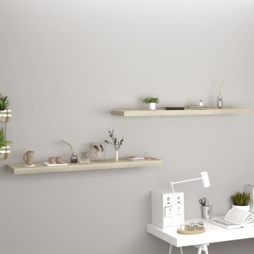 vidaXL Ράφια Τοίχου 2 τεμ. Χρώμα Δρυός 120x23,5x3,8cm MDF